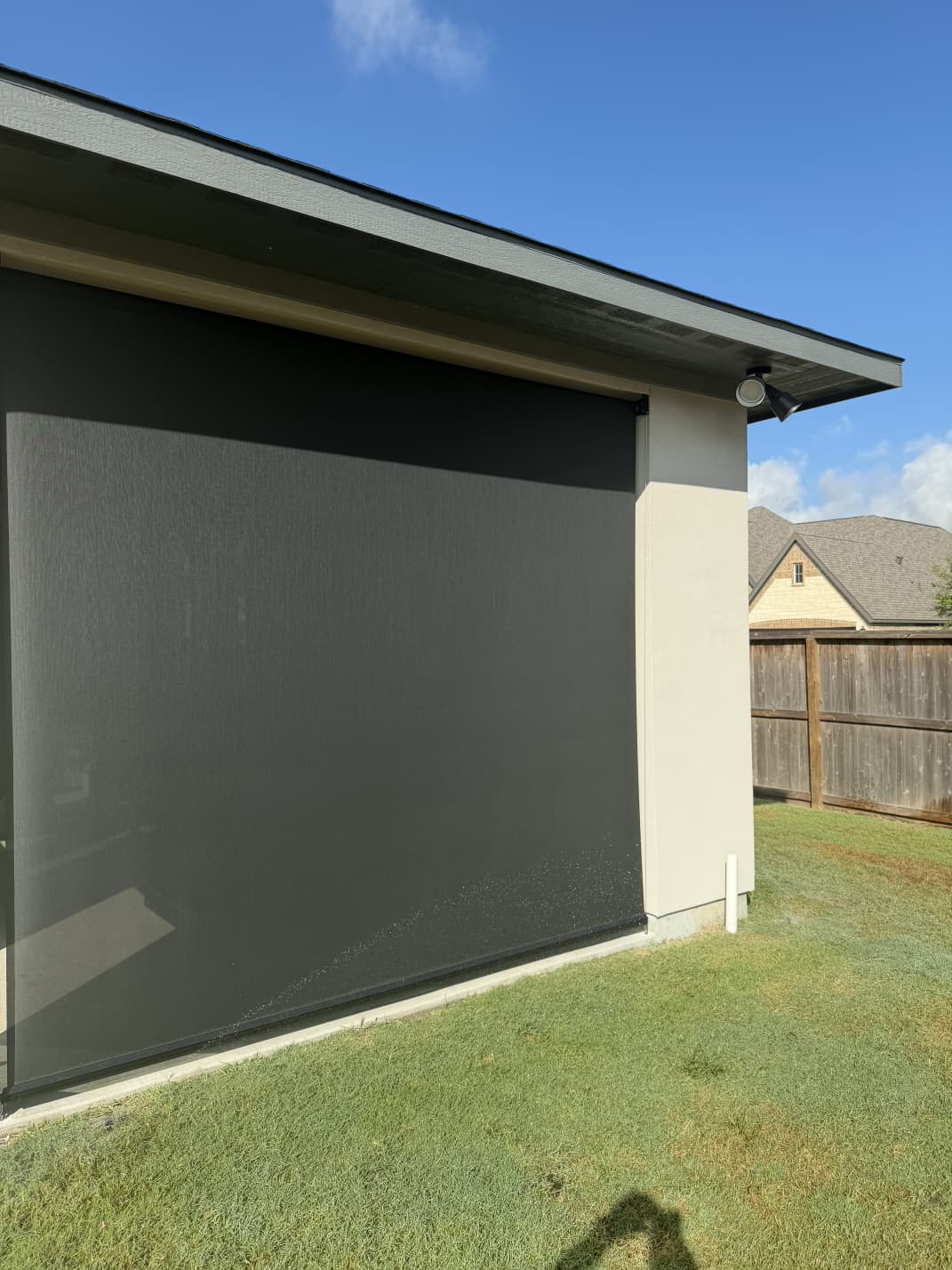 Graphite solar screen on a facade