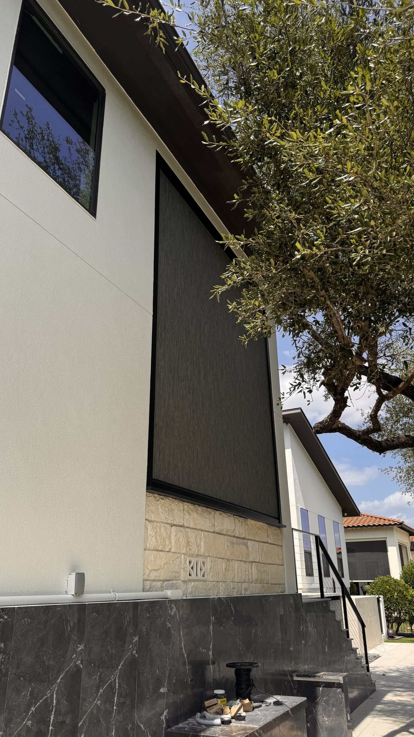 Graphite solar screen, texture detail