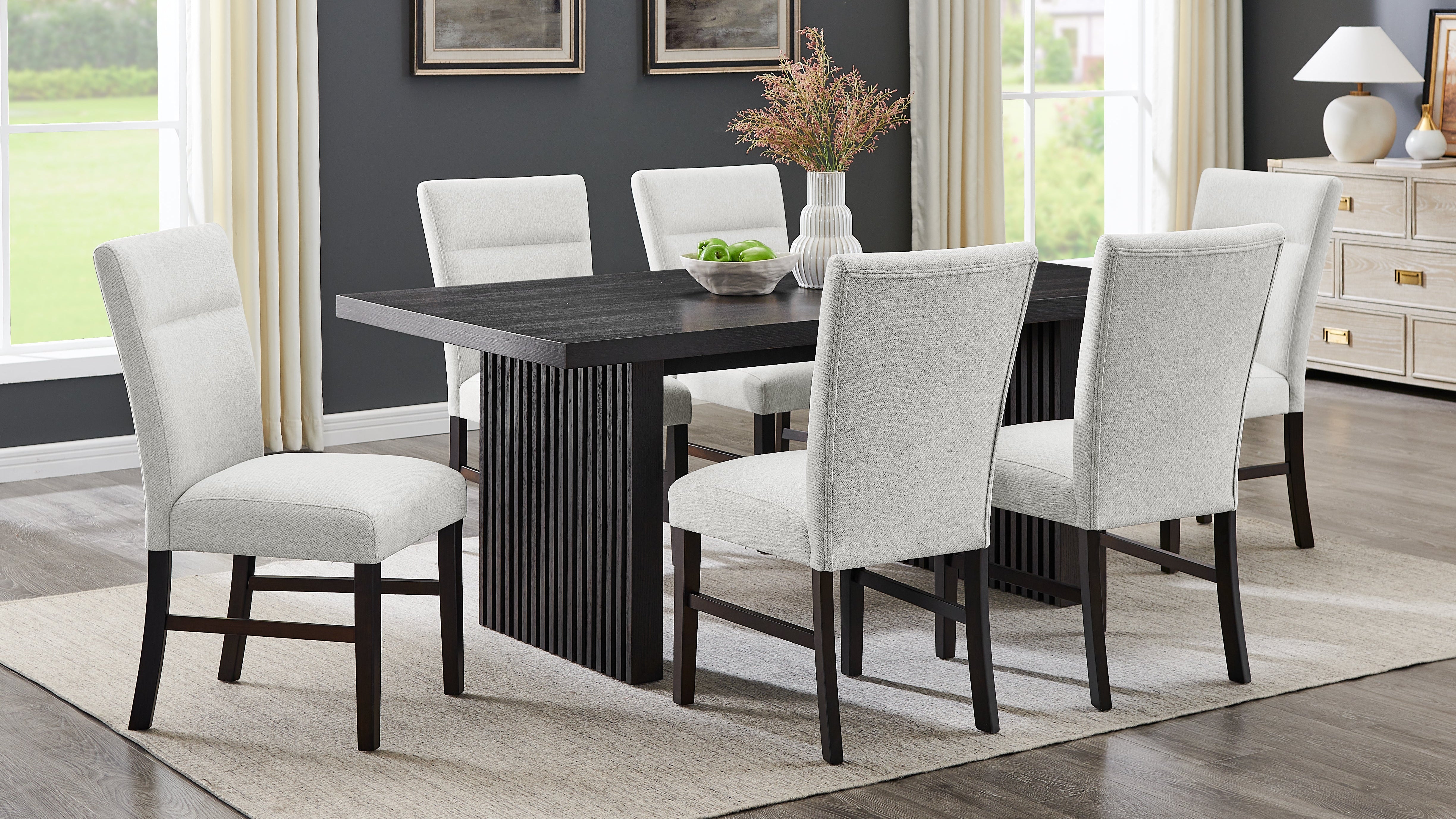 Classic brown velvet New Era dining room