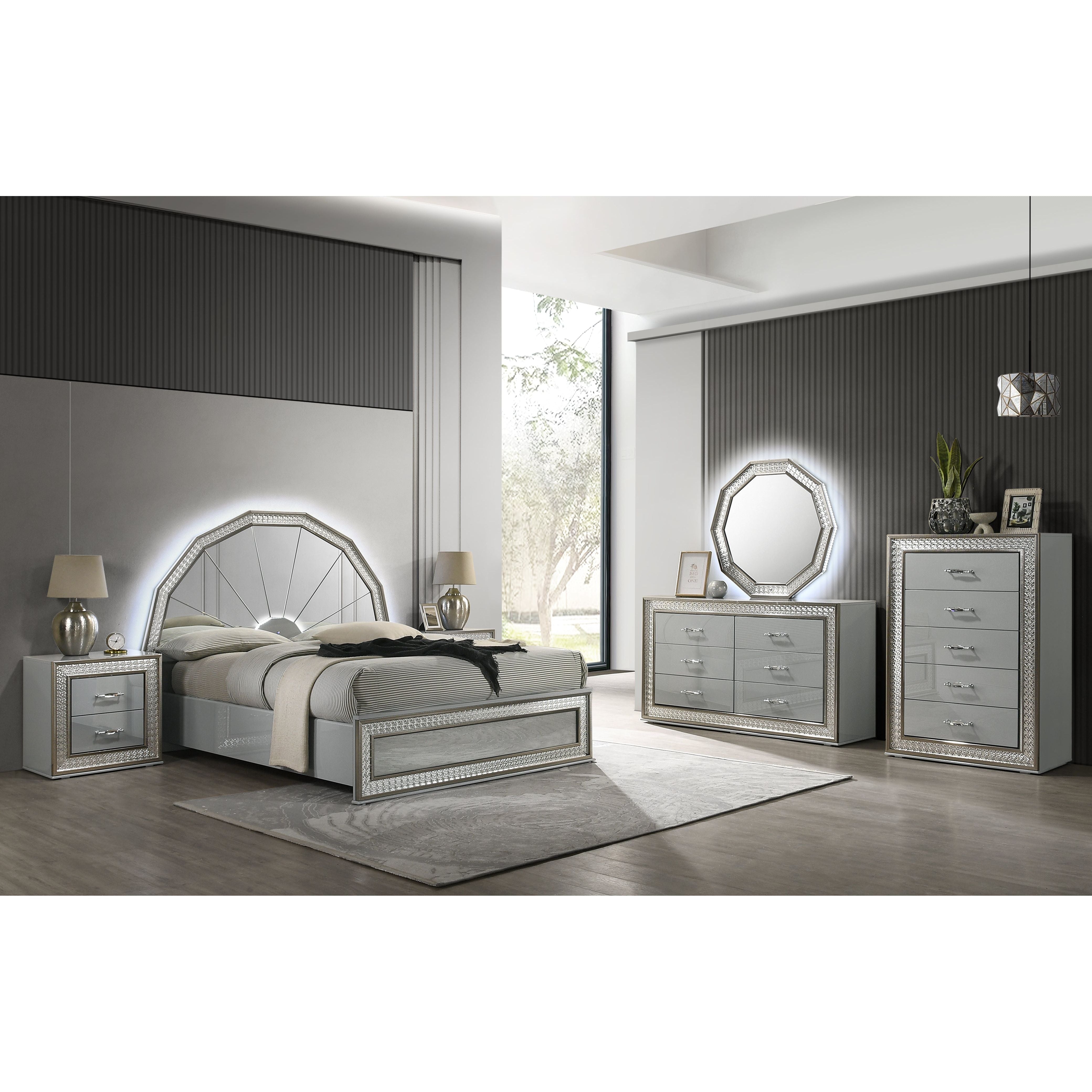 Silver sunburst New Era bedroom